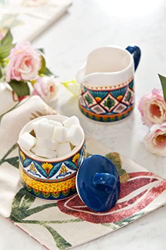 Bico Havana Ceramic Sugar and Creamer with Mugs Set, Afternoon Tea