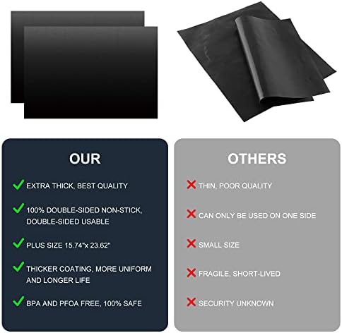 Meegoo Oven Liners for Bottom of Oven, 2 Pack, 15.74 x 23.62 in
