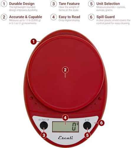 Escali Primo Digital Food Scale Multi-Functional Kitchen Scale and