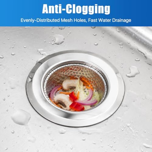 4.5"Stainless Steel Sink Drain Strainer Set of 3,150 Disposable Drain