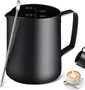 Milk Frothing Pitcher, 12OZ/350ML Stainless Steel Espresso Steaming