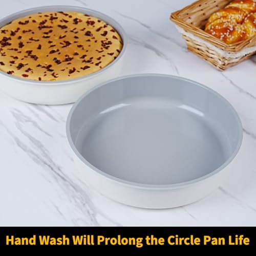 9.5 Inch Round Cake Pan Set of 2,Cast Aluminum Bakeware Ceramic