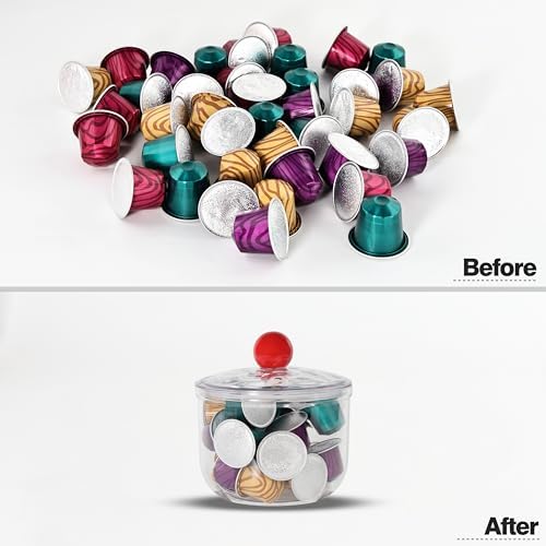 Coffee Pod Holder with Lid,Clear Plastic K Cup Organizer Holder Coffee