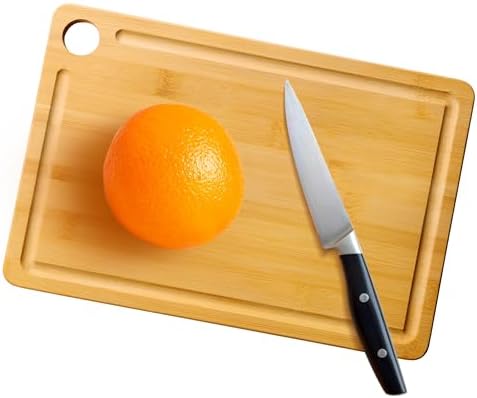 Bamboo Wood Cutting Board for Kitchen 12" x 8" Mini Wooden Charcuterie
