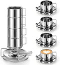 4 Pack Stainless Steel Coffee Cup Set 6 oz, 200 ml