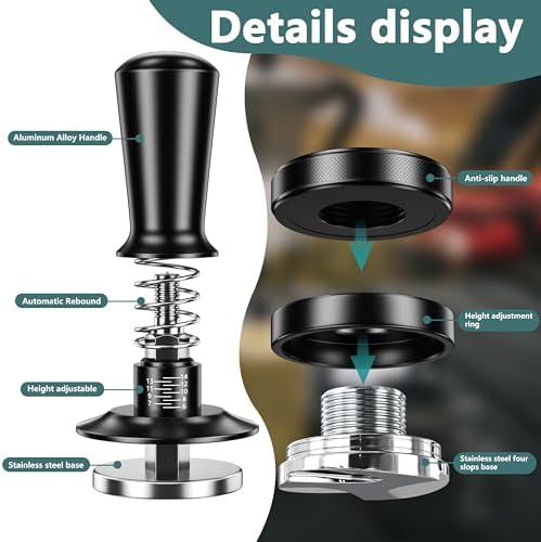 7PCS Espresso Accessories Kit,54mm Coffee Tamper Set Fits Breville
