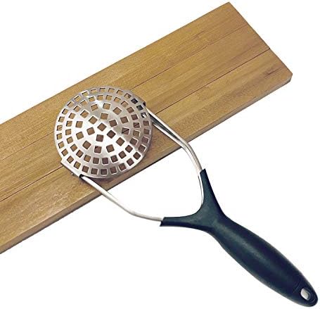 Clever Monster Stainless Steel Potato Masher - Heavy Duty with Garlic