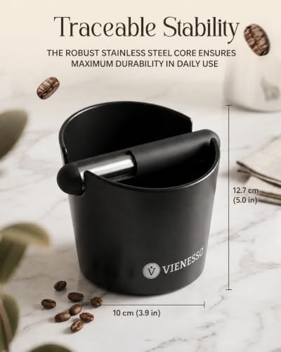 Espresso Knock Box, Coffee Grounds Bin for Espresso Machine, Quiet