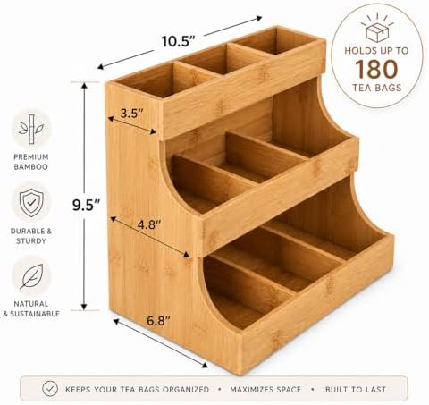 Theodore Tea Bag Organizer – Wooden Tea Organizer and Storage for