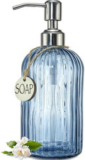 JASAI 18Oz Navy Blue Glass Soap Dispenser