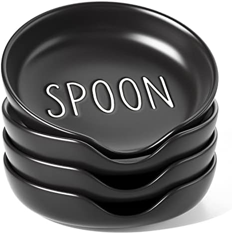 LE TAUCI Ceramic Spoon Rest for Stove Top, 5 Inch Spoon Holder for