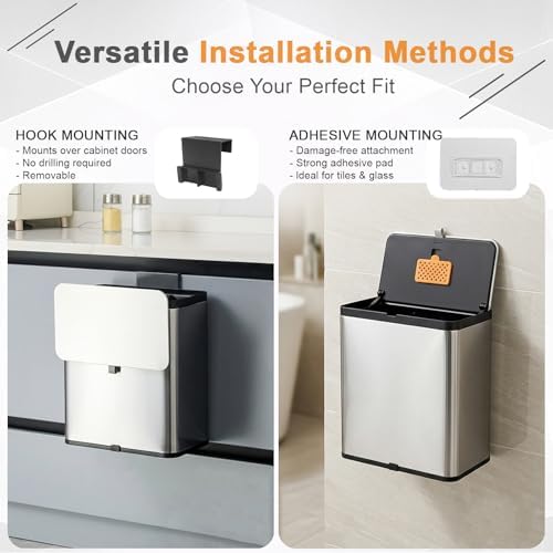 SIDIANBAN Mini Hanging Trash Can with Lid