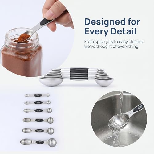 Stainless Steel Magnetic Measuring Spoons Set