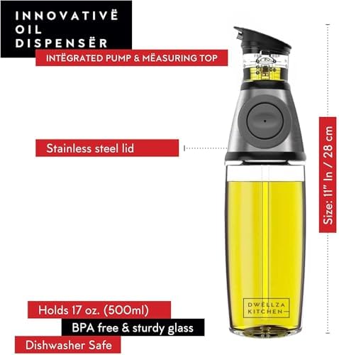 DWËLLZA KITCHEN Olive Oil Dispenser Set, 6 oz and 17 oz