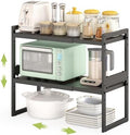 DOLALIKE Expandable Countertop Organizer, Black, 2 Pack