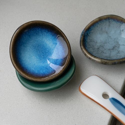 Small Ceramic Spoon Rest 3PCS for Coffee Tea Spoon Kitchen Counter