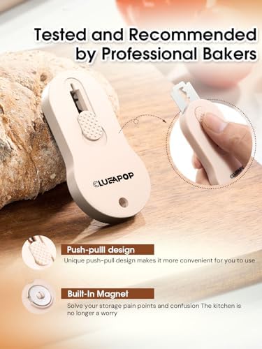Bread Lame Dough Scoring Tool, 5 Razor Blades, Cream