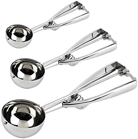 Ice Cream Scoop Set, Stainless Steel Cookie Scoops Set of 3