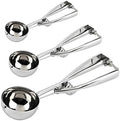 Ice Cream Scoop Set, Stainless Steel Cookie Scoops Set of 3