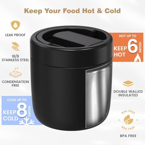 40.5oz Stainless Steel Soup Thermo, Black