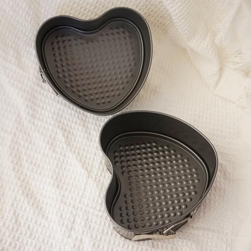 7 Inch Heart Cake Mold Springform Pan, Nonstick Carbon Steel
