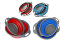 Collapsible Colander Set of 4-2 Red + 2 Blue Silicone Foldable