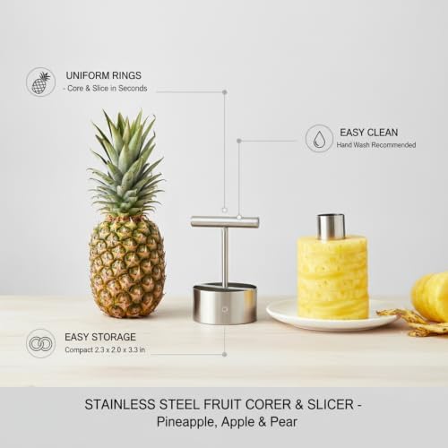 For Pineapple, Apple, and Pear: Stainless Steel Fruit Corer and
