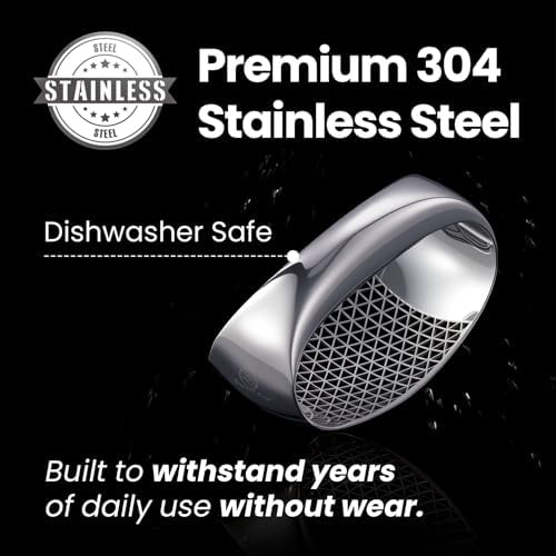 Gourmet Easy Stainless Steel Garlic Press Rocker