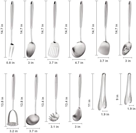 12-Piece 18 10 Stainless Steel Kitchen Utensil Set