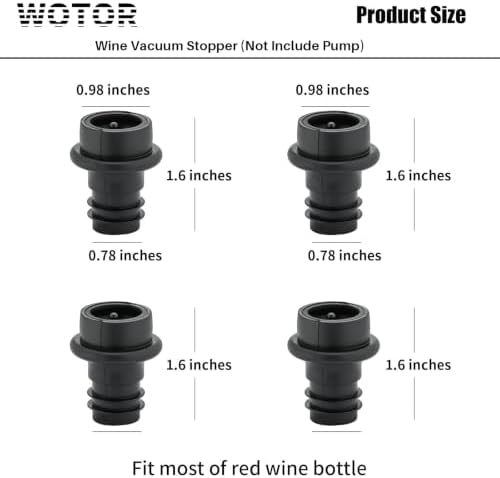 WOTOR Wine Stoppers Vacuum, Silicone Wine Saver & Preserver, 12 Pcs
