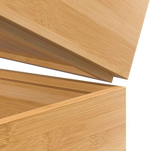 VeyFey Set of 2 Bamboo Drawer Organizers, 15 x 6 x 2"