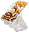 US Acrylic Avant White Plastic Divided Serving Trays (Set of 4) 15” x