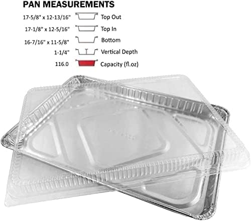 PACTOGO Half 1/2 Size Sheet Cake Aluminum Foil Pan w/Clear Low Dome