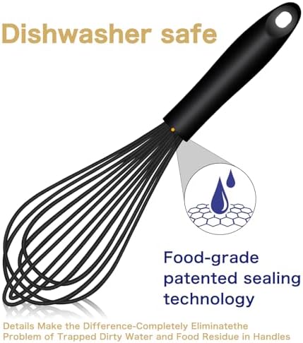 OYV Dishwasher Safe Silicone Whisk, Sealed Waterproof Design Set of 3