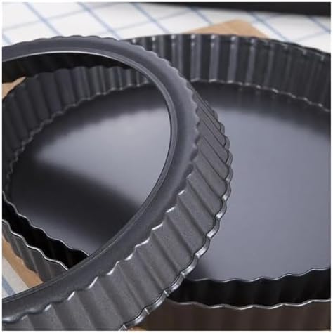 24CM Removable Bottom Tart Pan Set, Non-Stick Baking Molds for Quiche