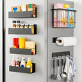 7-Pack Magnetic Spice Rack for Refrigerator, Black