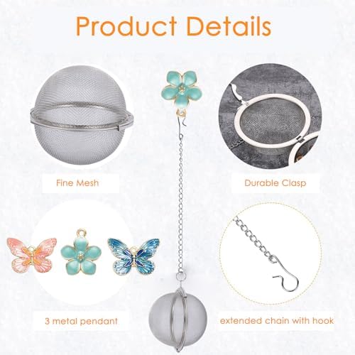 3 Pcs Tea Infusers for Loose Tea Leaf Steeper Tea Balls for Loose Tea