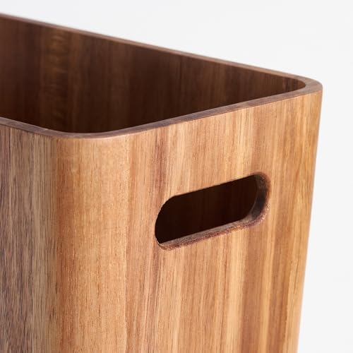 LiTY 3 Gallons Solid Acacia Wood Wastebasket