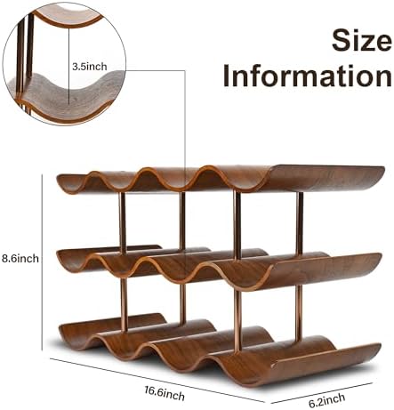 Countertop Wine Rack - 12 Bottle Freestanding Wine Bottle Holder Stand