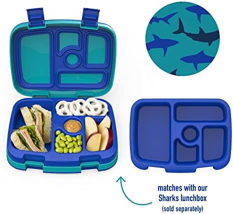 Bentgo Kids Prints Tray with Transparent Cover, 5-Compartment