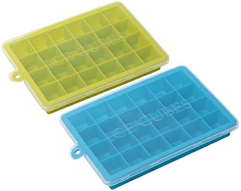 AYI&AYEE Silicone Ice Cube Trays with Lids, 2 Pack 24 Cavity Molds for