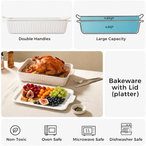 5.2 Qt Ceramic Baking Dish with Lid