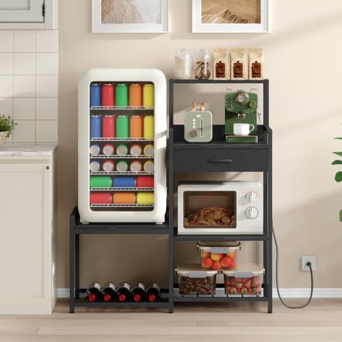 MAHANCRIS Mini Fridge Stand with Power Outlet