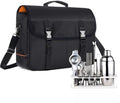 CURMIO Bartender Travel Bag for Bar Tools Set, Wine Bottles, Black