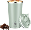 17oz Insulated Travel Coffee Mug with Flip Lid – Leakproof Stainless