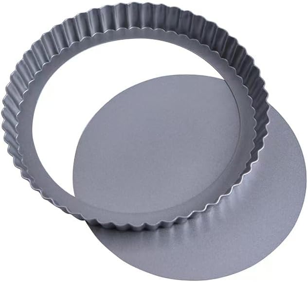 2 Pack Tart Pan 9 Inch Tart Pan with Removable Bottom, 1.1 Inch Deep