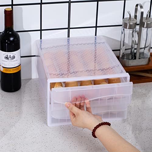 Cq acrylic Egg Container for Refrigerator,2 Tier Holder for