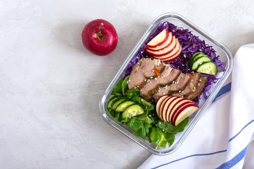 3-Pack 35 oz Borosilicate Glass Food Storage Containers with Lids