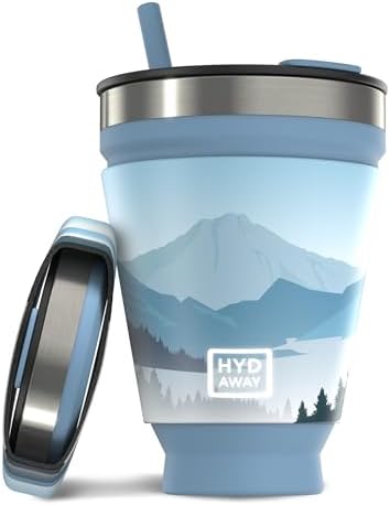 HYDAWAY Collapsible Insulated Tumbler 16oz, Reusable Coffee Cup with