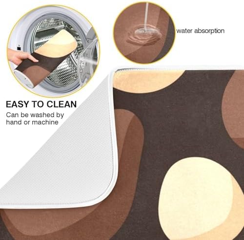 OTVEE Chocolate Egg Art Dish Drying Mat for Kitchen Counter Absorbent